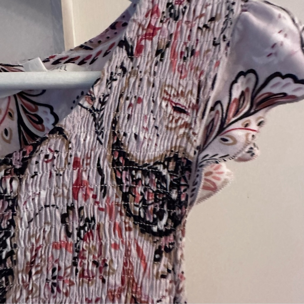 ABEL THE LABEL Tiered Maxi Dress Paisley pattern Ruffles Smocking, sz. Small - Picture 5 of 10